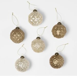 Studio McGee Threshold Mercury Glass Ornaments Set Of 6 Christmas Target 2025